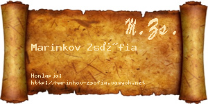 Marinkov Zsófia névjegykártya